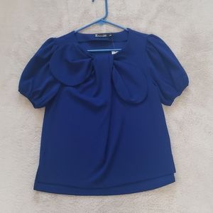 Blue Blouse with Bow